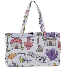 Fantasy-things-doodle-style-vector-illustration Canvas Work Bag by Salman4z