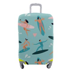 Beach-surfing-surfers-with-surfboards-surfer-rides-wave-summer-outdoors-surfboards-seamless-pattern- Luggage Cover (small) by Salman4z