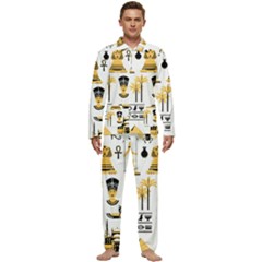 Egypt-symbols-decorative-icons-set Men s Long Sleeve Velvet Pocket Pajamas Set by Salman4z