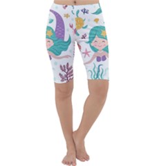 Set-cute-mermaid-seaweeds-marine-inhabitants Cropped Leggings  by Salman4z