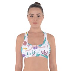 Set-cute-mermaid-seaweeds-marine-inhabitants Cross Back Sports Bra by Salman4z