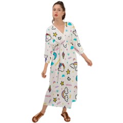 Unicorns-rainbows-seamless-pattern Grecian Style  Maxi Dress by Salman4z