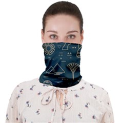 Dark-seamless-pattern-symbols-landmarks-signs-egypt -- Face Covering Bandana (adult) by Salman4z