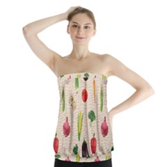 Vegetables Strapless Top by SychEva