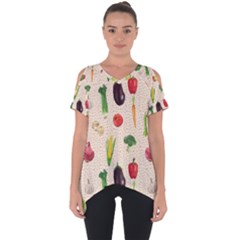 Vegetables Cut Out Side Drop Tee by SychEva