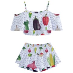 Vegetable Kids  Off Shoulder Skirt Bikini by SychEva