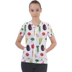 Vegetable Short Sleeve Zip Up Jacket by SychEva