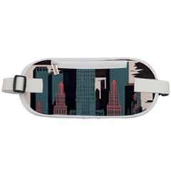 New York City Nyc Skyline Cityscape Rounded Waist Pouch by Ravend