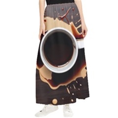 Coffee Cafe Espresso Drink Beverage Maxi Chiffon Skirt by Ravend