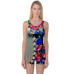 Colorful Diamonds One Piece Boyleg Swimsuit by Sparkle