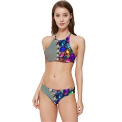 Colorful Diamonds Banded Triangle Bikini Set by Sparkle