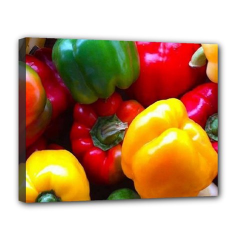 Colorful Capsicum Canvas 14  X 11  (stretched) by Sparkle