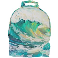 Waves Ocean Sea Tsunami Nautical Painting Mini Full Print Backpack by Ravend