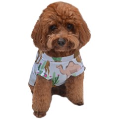 Camels-cactus-desert-pattern Dog T-shirt by Salman4z