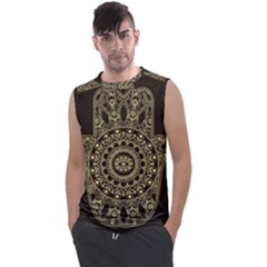 Hamsa-hand-drawn-symbol-with-flower-decorative-pattern Men s Regular Tank Top by Salman4z