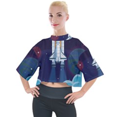 Spaceship-milkyway-galaxy Mock Neck Tee by Salman4z