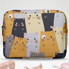 Seamless-pattern-cute-cat-cartoons Make Up Pouch (large) by Salman4z