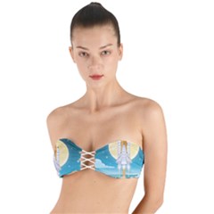 Space-exploration-illustration Twist Bandeau Bikini Top by Salman4z