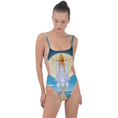 Space-exploration-illustration Tie Strap One Piece Swimsuit by Salman4z