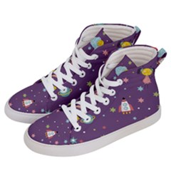 Space-travels-seamless-pattern-vector-cartoon Women s Hi-top Skate Sneakers by Salman4z