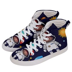 Boy-spaceman-space-rocket-ufo-planets-stars Women s Hi-top Skate Sneakers by Salman4z