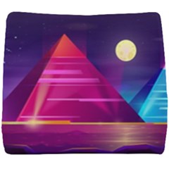 Egyptian-pyramids-night-landscape-cartoon Seat Cushion by Salman4z