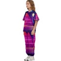 Egyptian-pyramids-night-landscape-cartoon Kids  Tee and Pants Sports Set View2