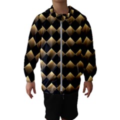 Golden Chess Board Background Kids  Hooded Windbreaker by pakminggu