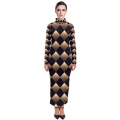 Golden Chess Board Background Turtleneck Maxi Dress by pakminggu