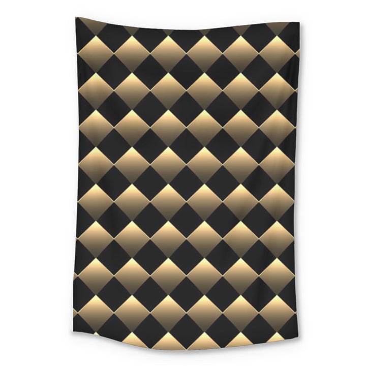 Golden Chess Board Background Large Tapestry