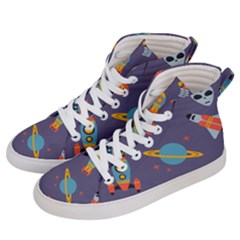 Space-seamless-pattern Women s Hi-top Skate Sneakers by Salman4z