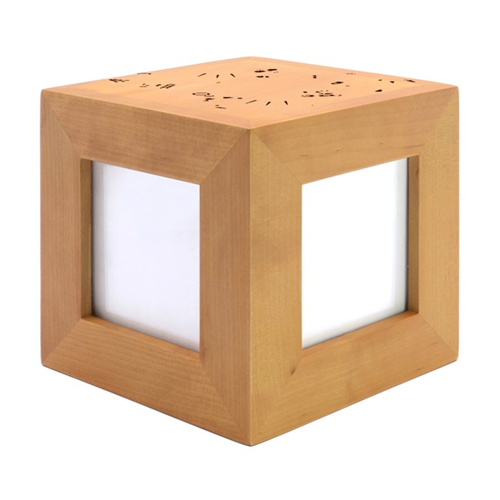 Space-seamless-pattern Wood Photo Frame Cube