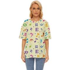 Seamless-pattern-musical-note-doodle-symbol Oversized Basic Tee by Salman4z