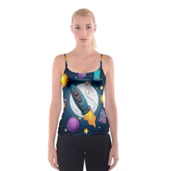 Spaceship-astronaut-space Spaghetti Strap Top by Salman4z