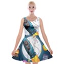 Spaceship-astronaut-space Velvet Skater Dress View1