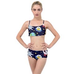 Space-seamless-pattern   - Layered Top Bikini Set by Salman4z