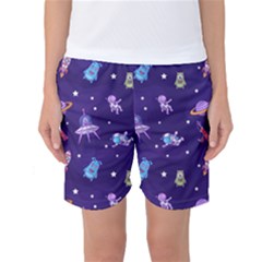 Space-seamless-pattern Women s Basketball Shorts by Salman4z