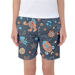 Space-seamless-pattern Women s Basketball Shorts by Salman4z