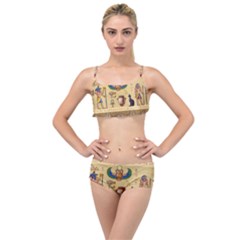 Egypt-horizontal-illustration Layered Top Bikini Set by Salman4z