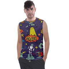 Vector-flat-space-design-background-with-text -- Men s Regular Tank Top by Salman4z