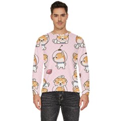 Set-kawaii-smile-japanese-dog-akita-inu-cartoon Men s Fleece Sweatshirt by Salman4z