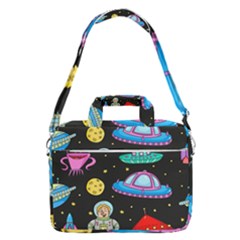 Seamless-pattern-with-space-objects-ufo-rockets-aliens-hand-drawn-elements-space Macbook Pro 16  Shoulder Laptop Bag by Salman4z