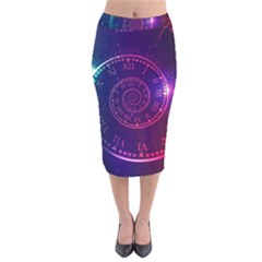 Time-machine Velvet Midi Pencil Skirt by Salman4z