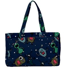 Monster-alien-pattern-seamless-background Canvas Work Bag by Salman4z