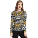 Crazy-abstract-doodle-social-doodle-drawing-style Women s Long Sleeve Rash Guard View1