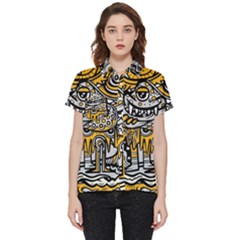 Crazy-abstract-doodle-social-doodle-drawing-style Short Sleeve Pocket Shirt by Salman4z