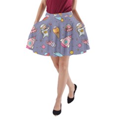 Outer-space-seamless-background A-line Pocket Skirt by Salman4z