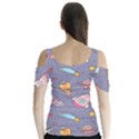 Outer-space-seamless-background Butterfly Sleeve Cutout Tee  View2