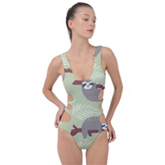 Sloths-pattern-design Side Cut Out Swimsuit by Salman4z