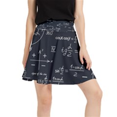 Mathematical-seamless-pattern-with-geometric-shapes-formulas Waistband Skirt by Salman4z